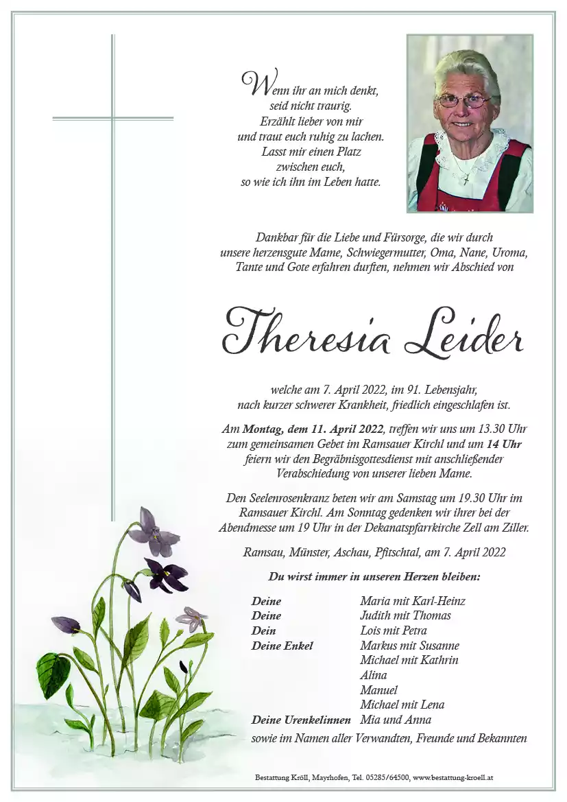 Parte von Theresia Leider